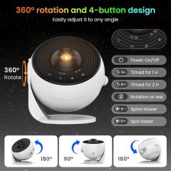The 360 degree rotating head and the four control buttons
